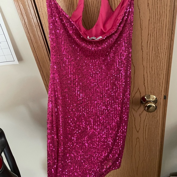 Mini pink sequin dress from Fashion Nova. - Picture 3 of 4